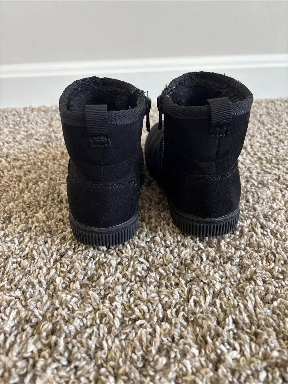Cat & Jack Black Kids Zip Ankle Boots